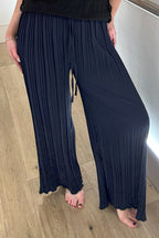 Plisse Wide Leg Trousers