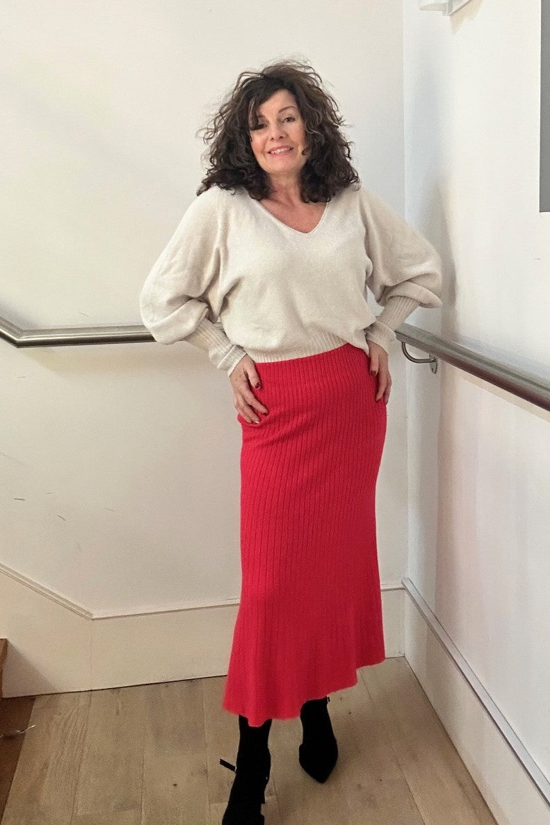 Fine Knit Ribbed Skirt