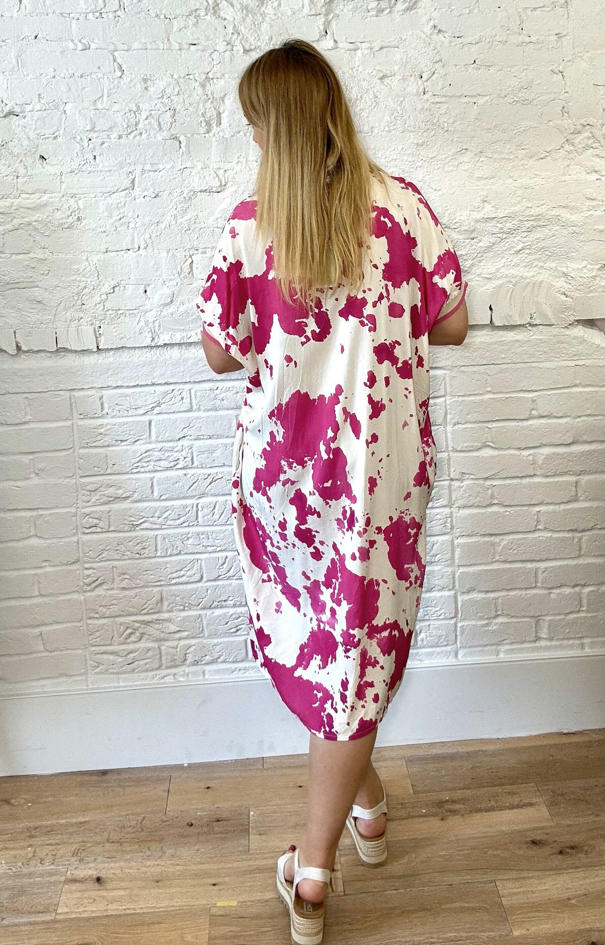 Splatter Print Loose Fit Dress