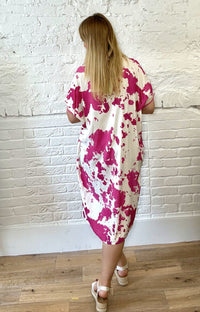 Splatter Print Loose Fit Dress