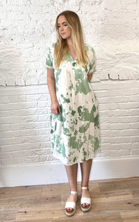 Splatter Print Loose Fit Dress