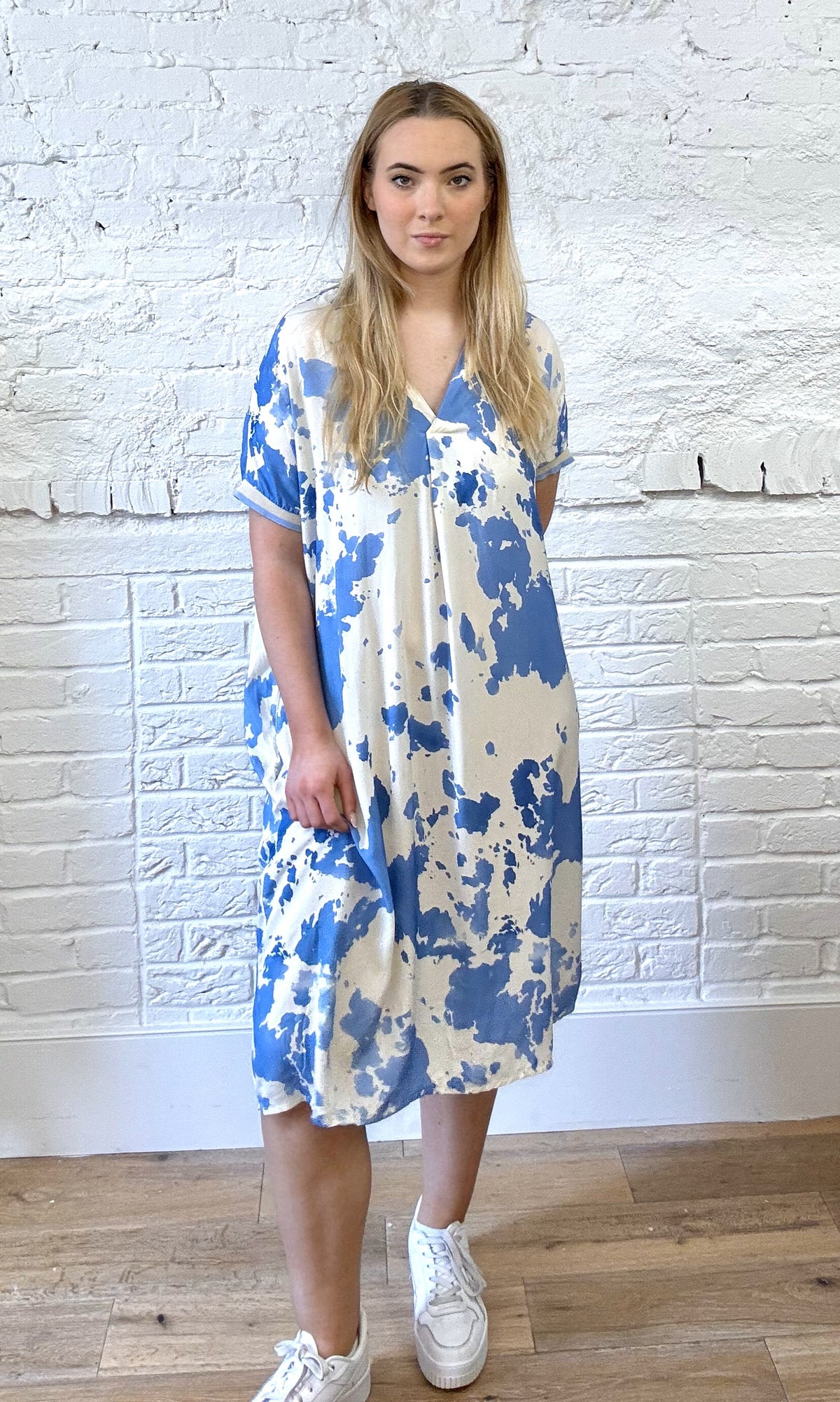 Splatter Print Loose Fit Dress