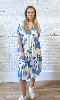 Splatter Print Loose Fit Dress