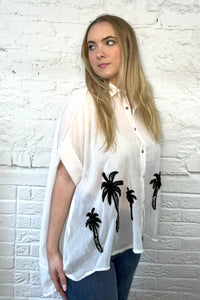 Sequin Detail Palm Tree Shirt