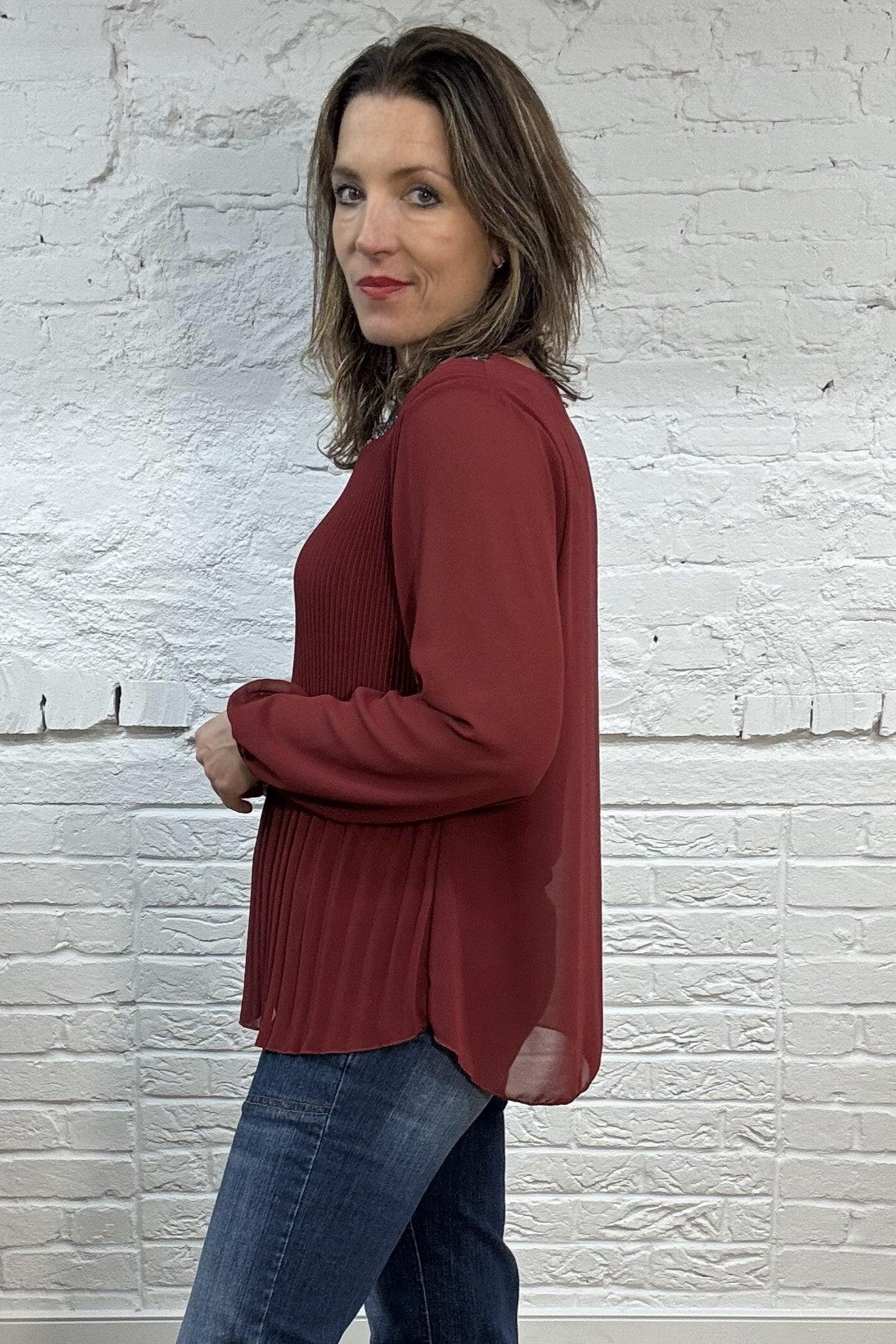 Eve Sequined Pleated Top