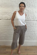 Dara Cheesecloth Cropped Trousers