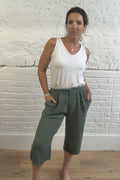 Dara Cheesecloth Cropped Trousers
