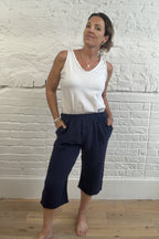 Dara Cheesecloth Cropped Trousers