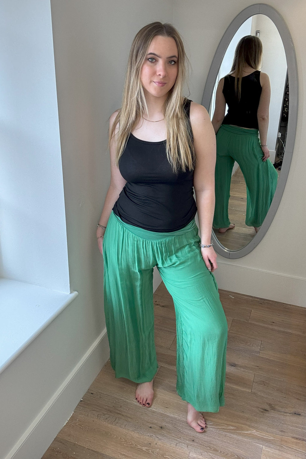 Silk Waistband Trousers