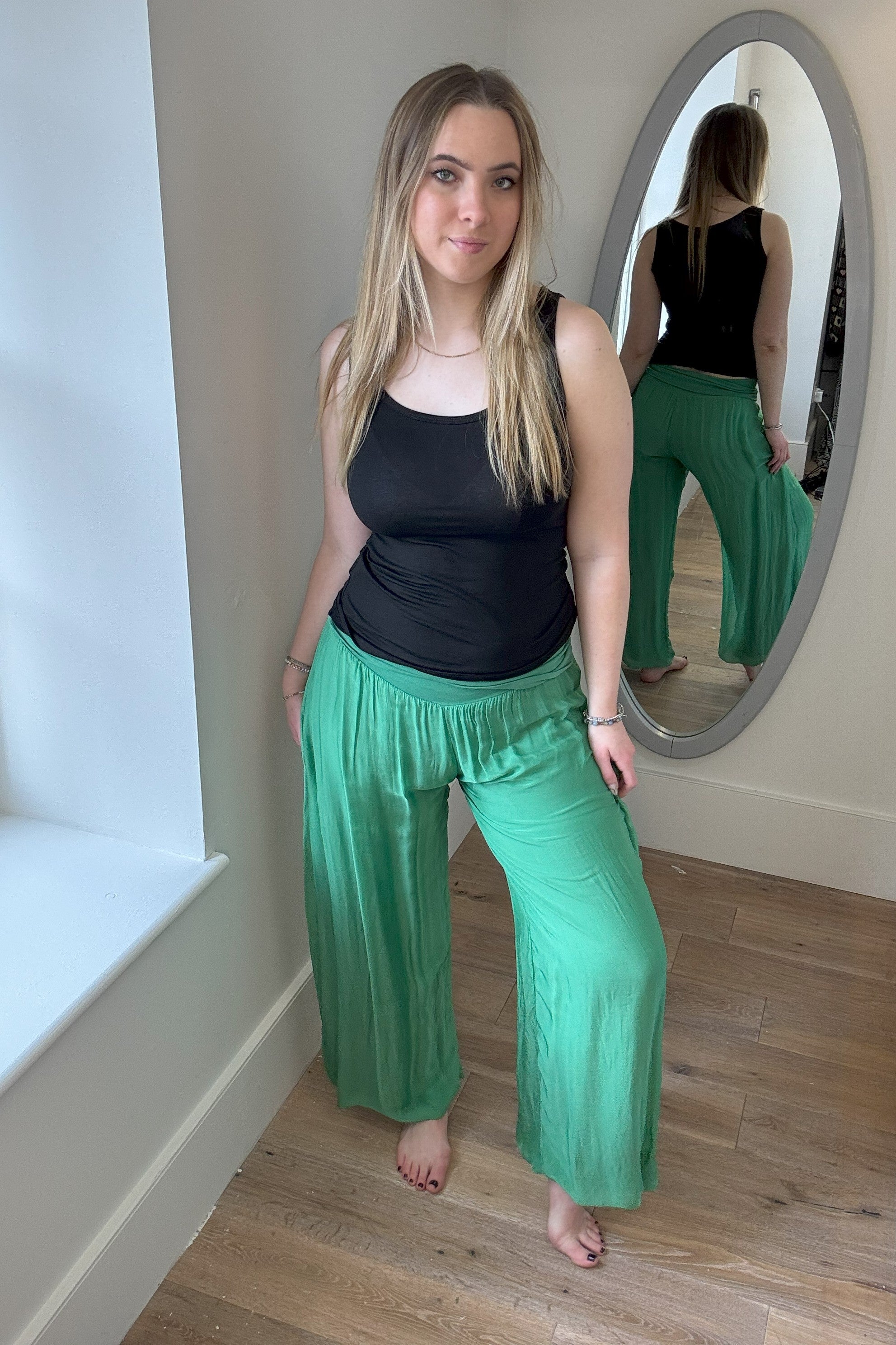Silk Waistband Trousers
