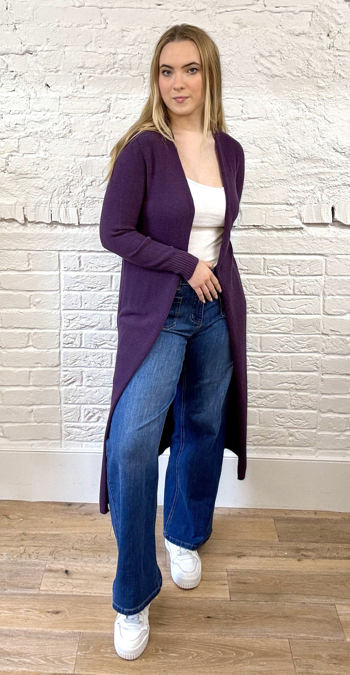Long Side Slit Cardigan