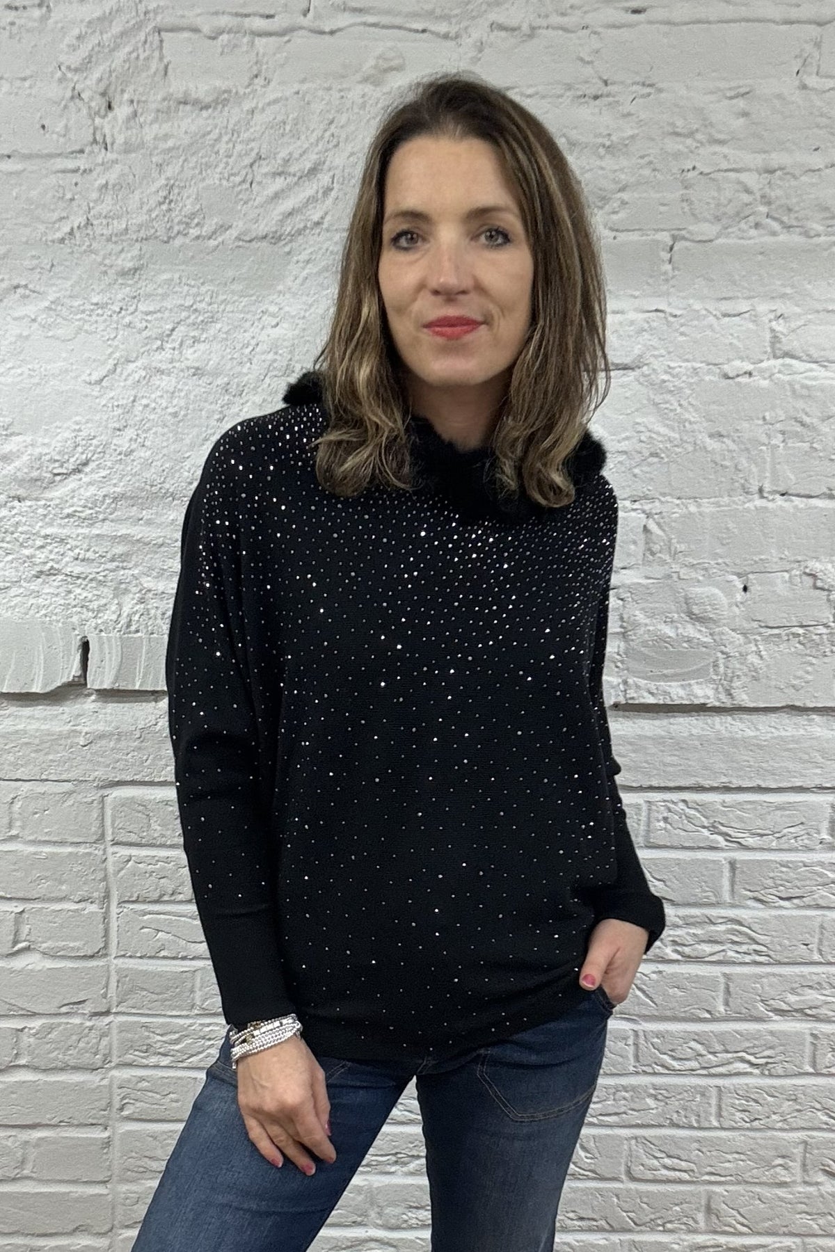 The Ruby Sparkle & Fur Jumper