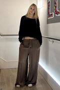 Wide Leg Satin Trousers