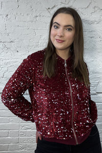 The Willa Sequin Bomber Jacket
