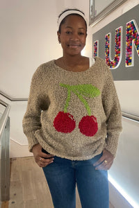 Cherry Boucle Jumper