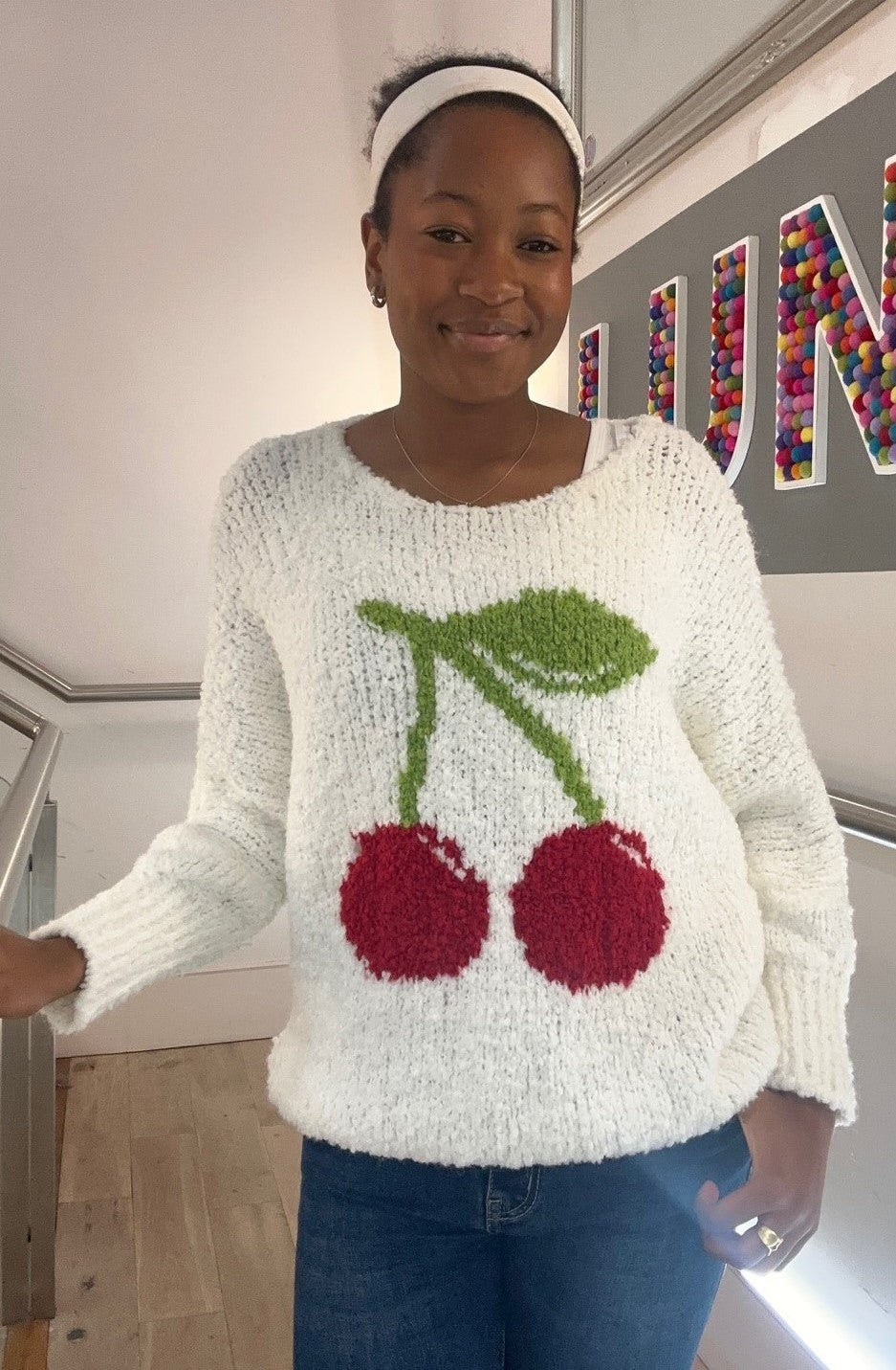 Cherry Boucle Jumper