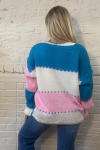 Patchwork Knit Cardigan