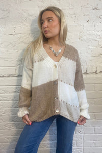 Patchwork Knit Cardigan