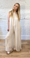 Silk Mix Halter Neck Jumpsuit