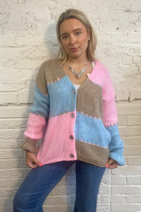 Patchwork Knit Cardigan