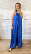 Silk Mix Halter Neck Jumpsuit