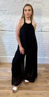 Silk Mix Halter Neck Jumpsuit