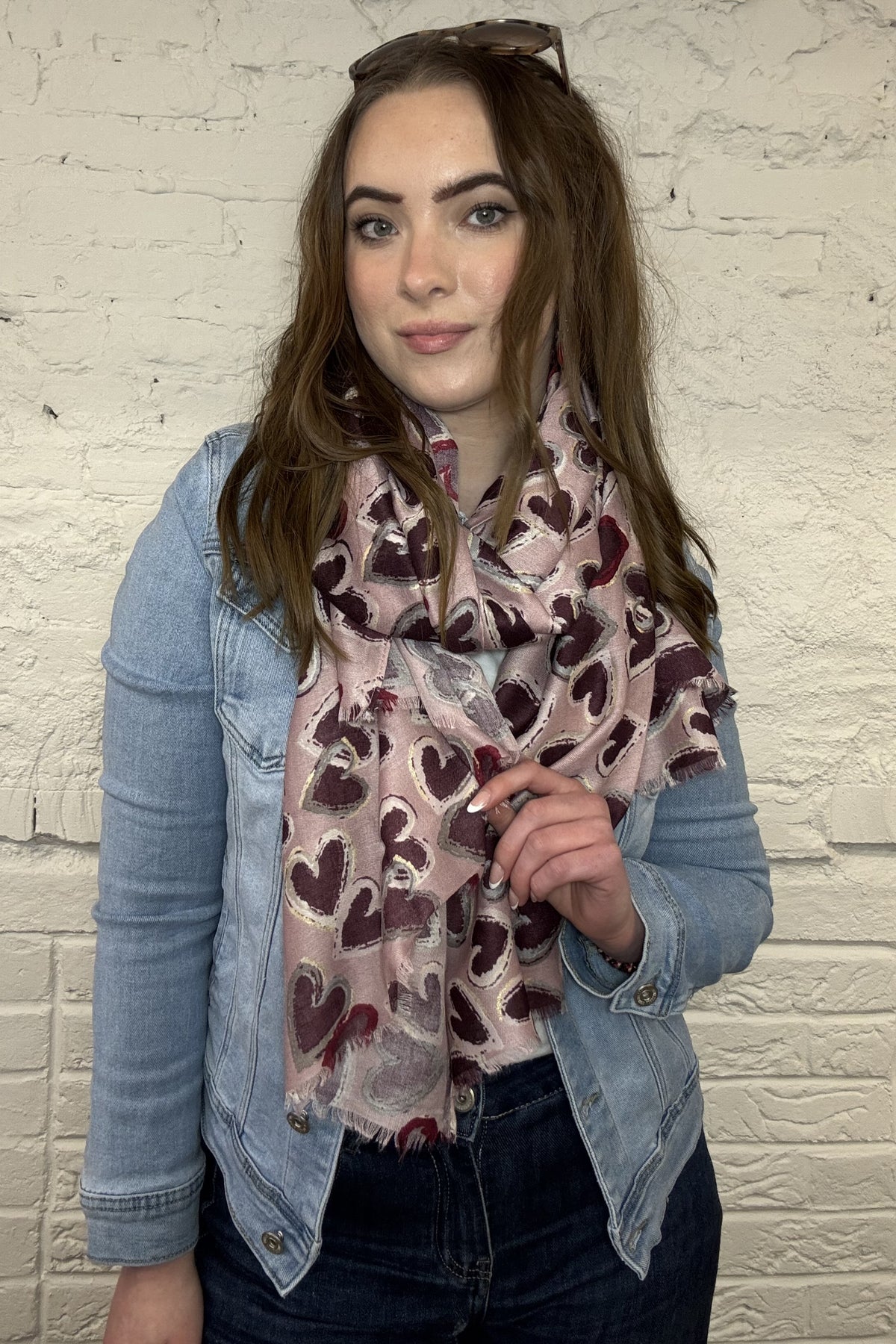 The Hallie Heart Print Scarf