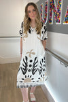 Abstract Botanical Print Dress
