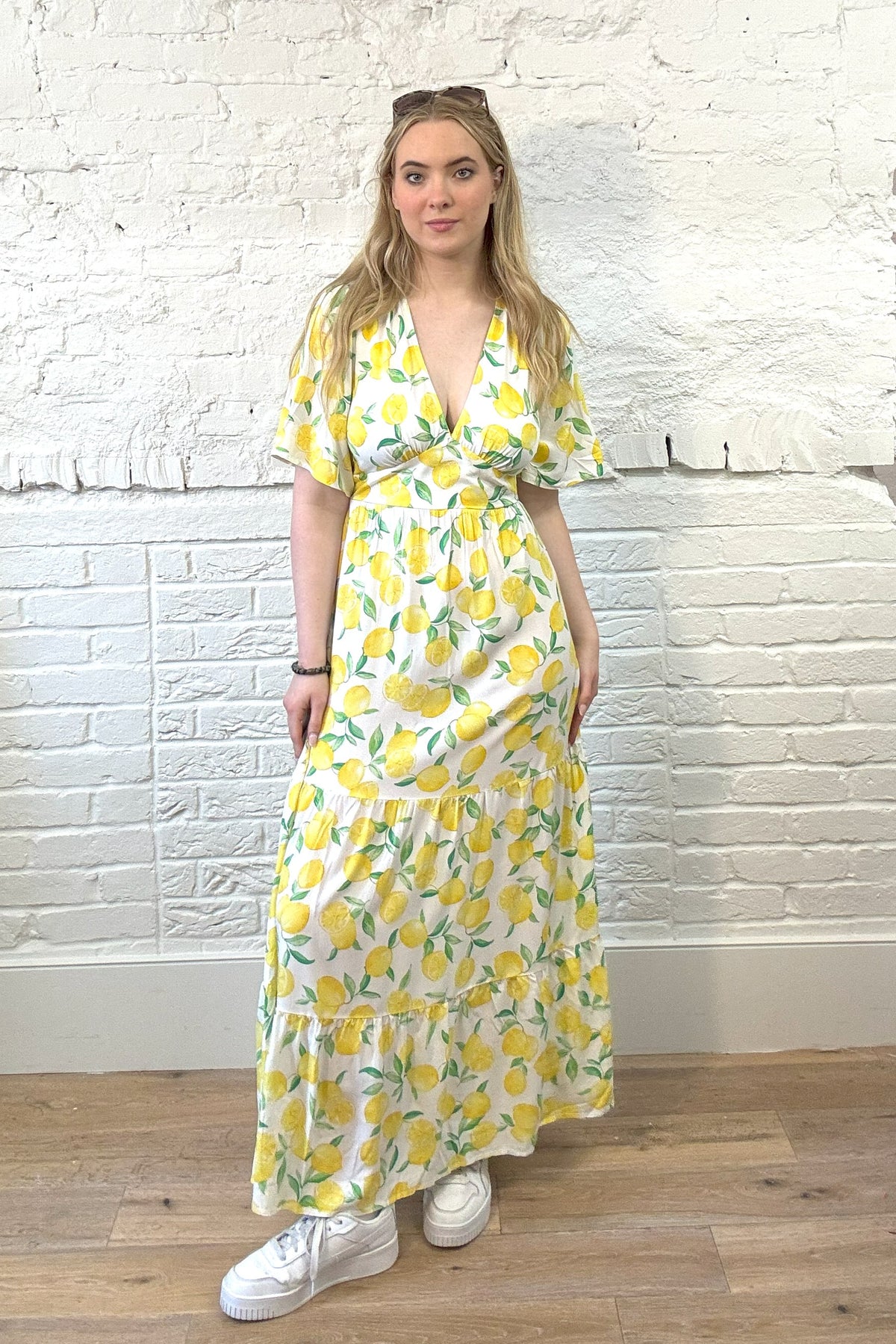 Lemon Open Back Maxi Dress