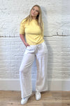 100% Linen Drawstring-Waist Trousers