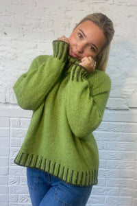 Funnel Neck Contrast Stitch Jumper