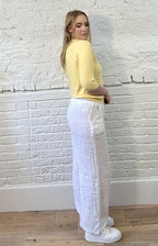 100% Linen Drawstring-Waist Trousers