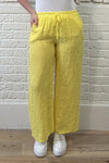 100% Linen Drawstring-Waist Trousers