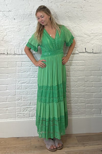 Embroidery Lace & Sequin Maxi Dress