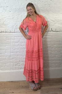 Embroidery Lace & Sequin Maxi Dress