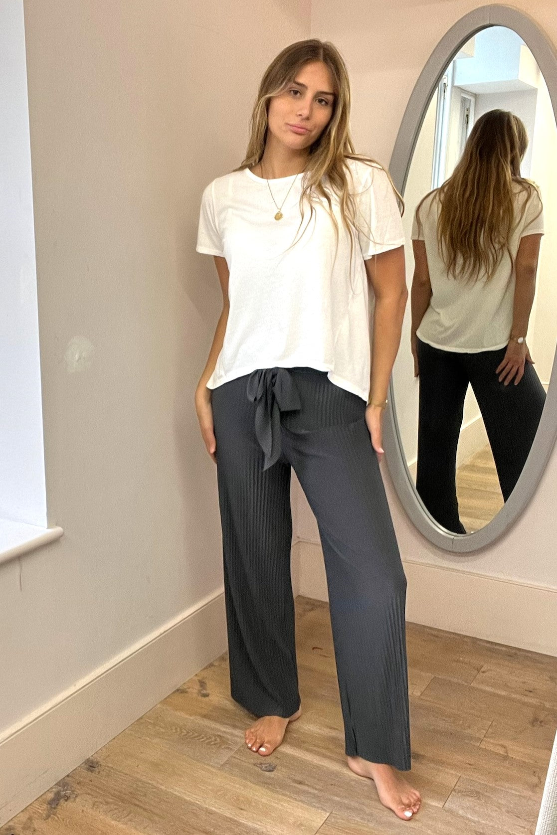 Pleated Wide Leg Trousers