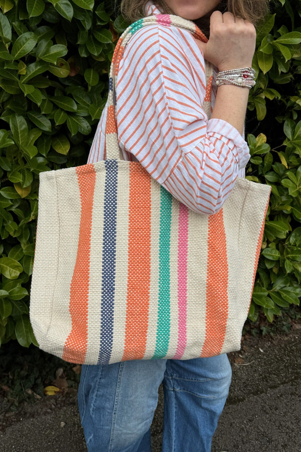 Alexa Woven Striped Shopper