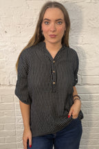 Masie Button Front Top