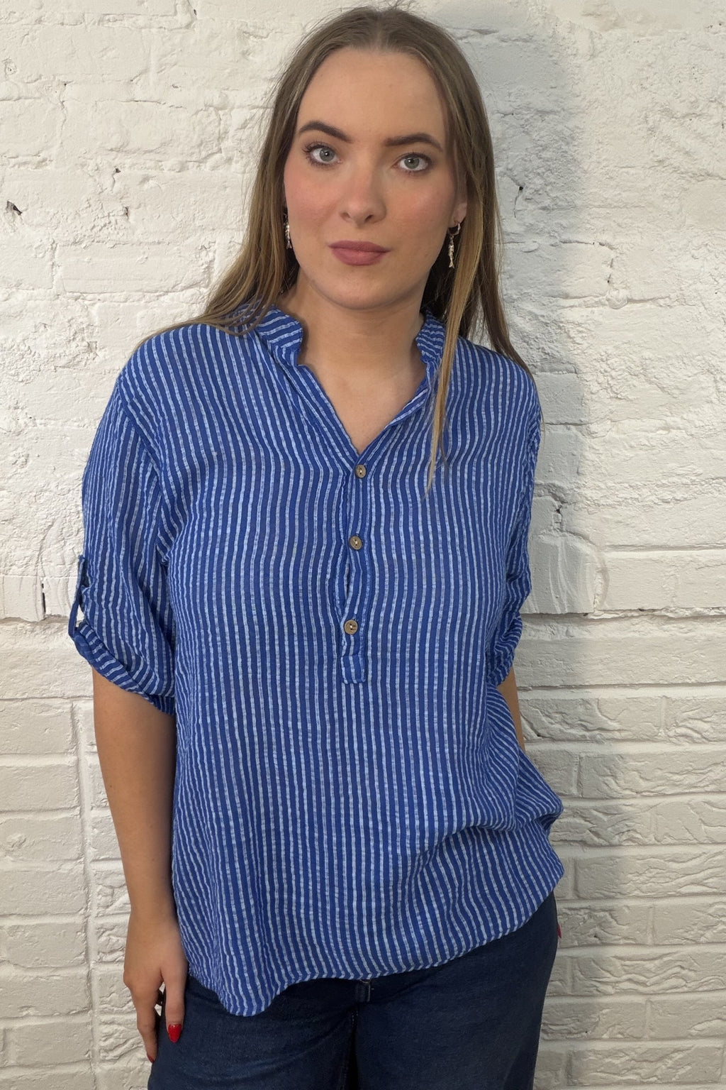 Masie Button Front Top