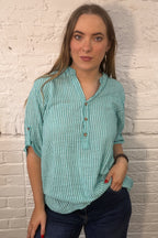 Masie Button Front Top