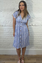 Floral Button Midi Dress