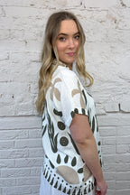 Abstract Botanical Print Shirt