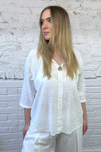 Front Button Detail Cotton Top