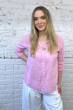Front Button Detail Cotton Top