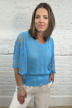 Embroidered Angel Sleeve Top
