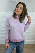 Funnel Neck Contrast Stitch Jumper