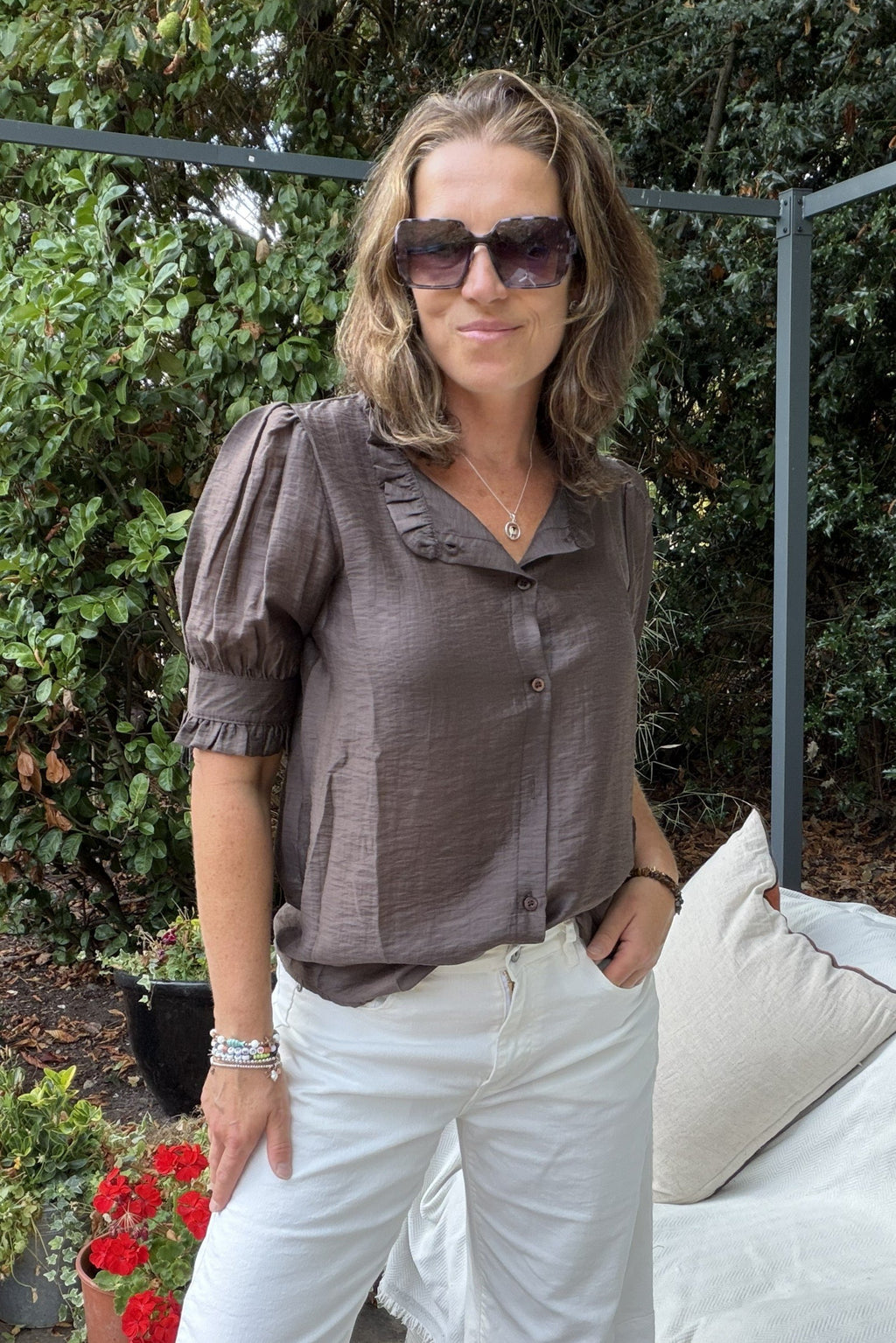 The Lennon Blouse with Frill Sleeve