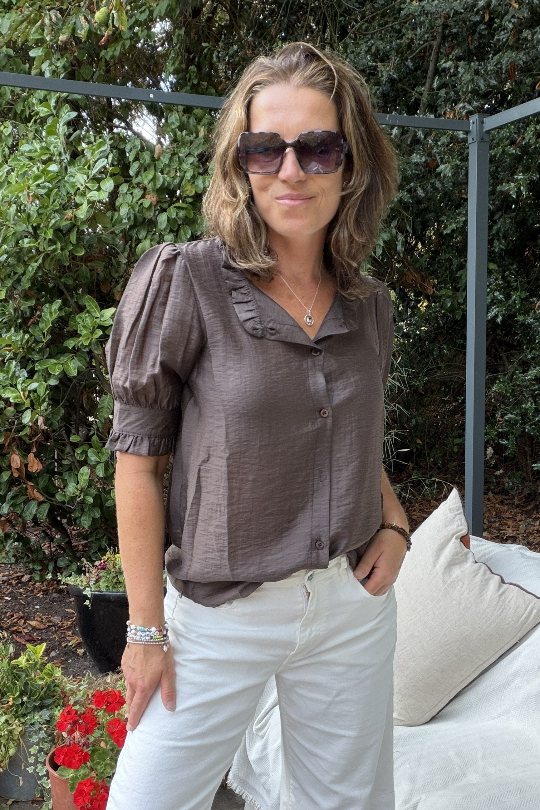 The Lennon Blouse with Frill Sleeve