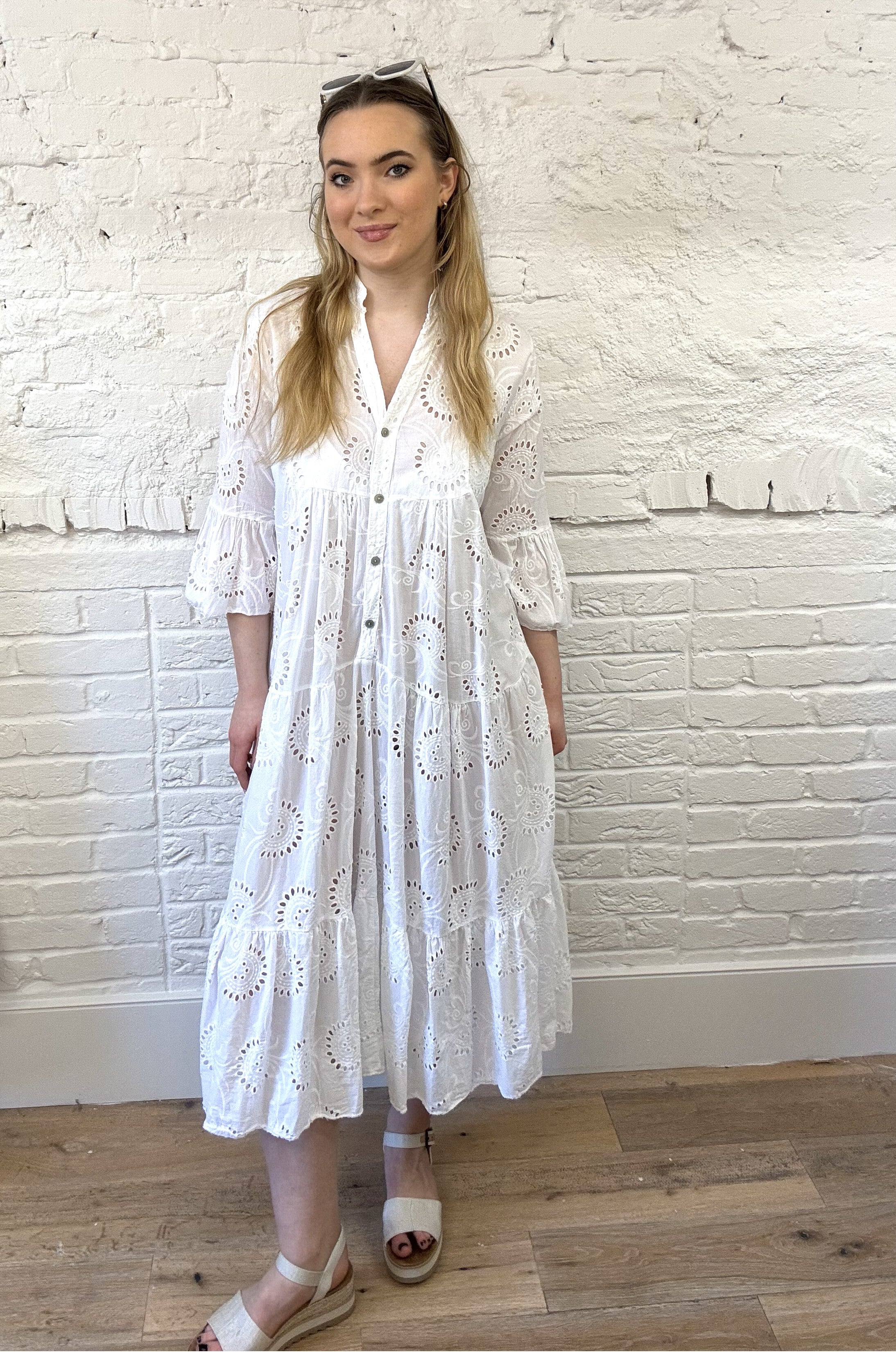 Broderie Anglaise Tiered Dress