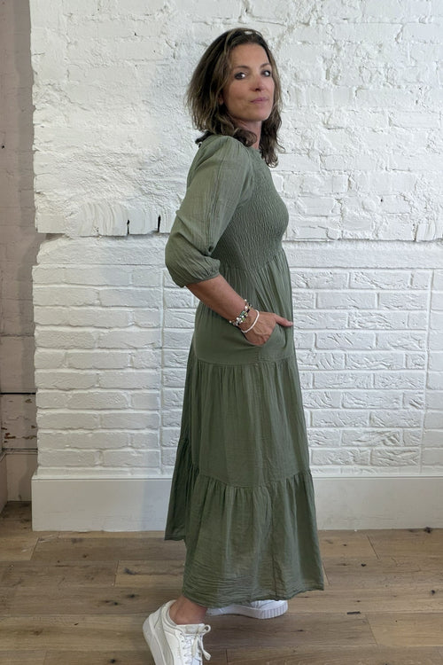 Iris Shirred Maxi Dress